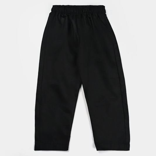 The White Hike Boys Jet Black Cotton Trouser