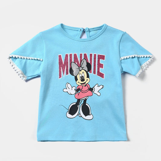 The White Hike Girls Minnie Mouse Cotton T-Shirt