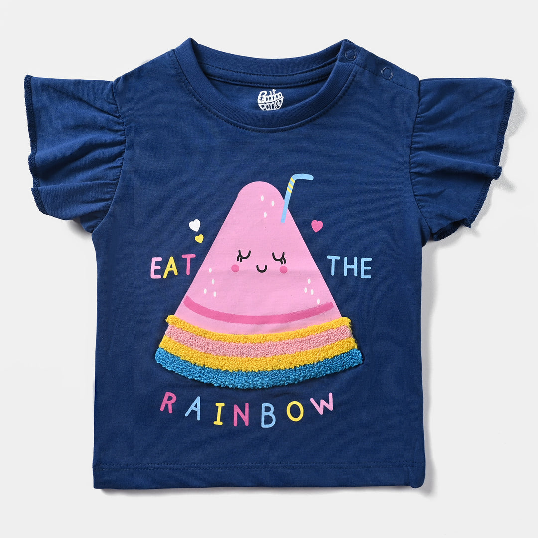 The White Hike Girls Cotton Rainbow T-Shirt